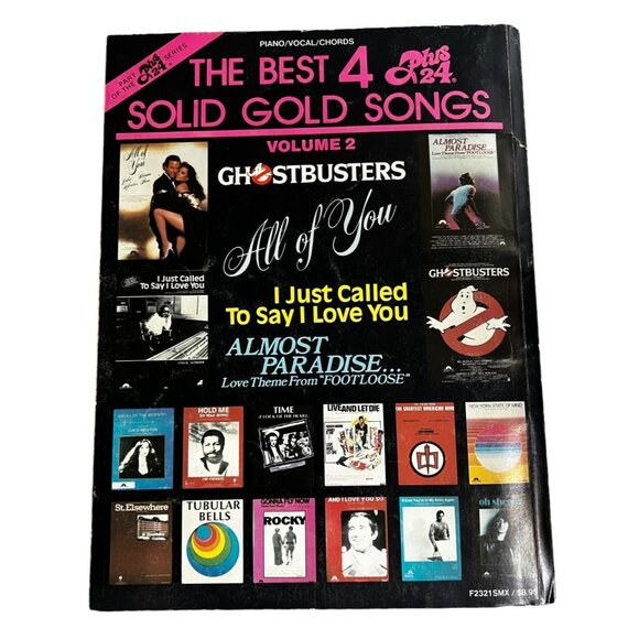 Vintage The Best 4 Solid Gold Songs Volume 2 Ghostbusters Piano Vocal Chords She - Picture 2 of 8